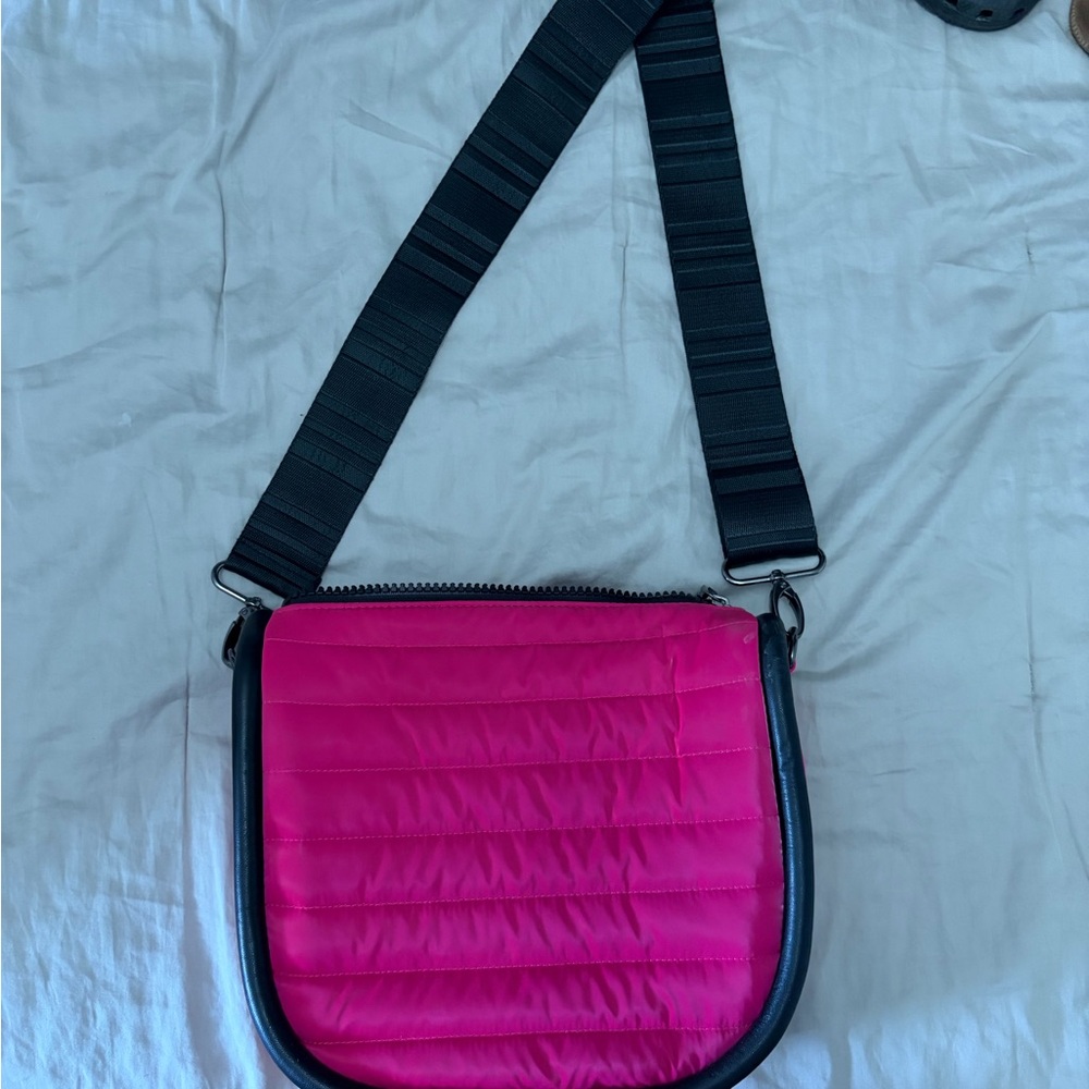 Women's Quilted Crossbody Bag in Hot Pink